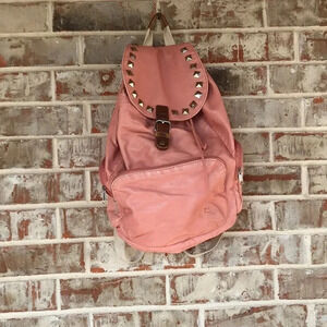 Peach Backpack With Stud Design